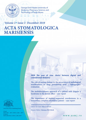 Acta Stomatologica Marisiensis - NUMĂRUL CURENT*